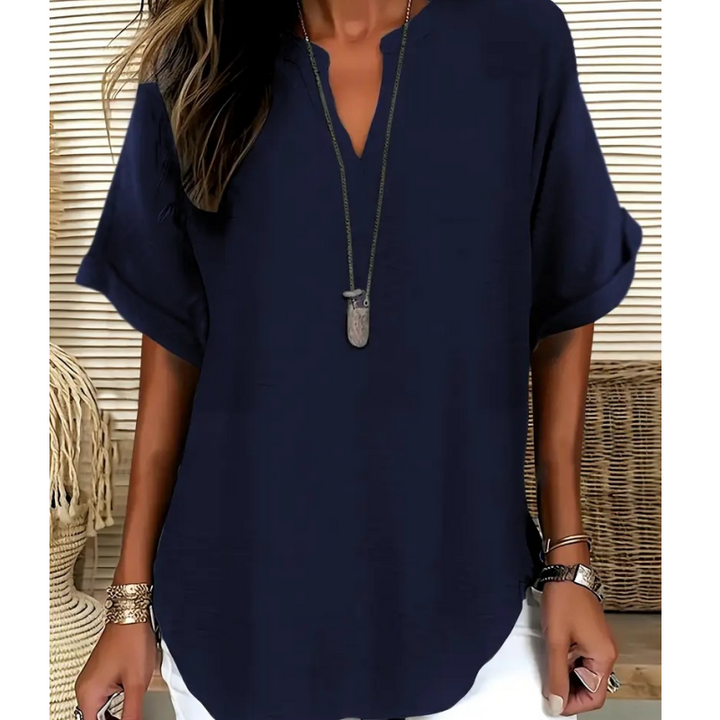 DANIELA | LIGHTWEIGHT TOP WITH V-NECK