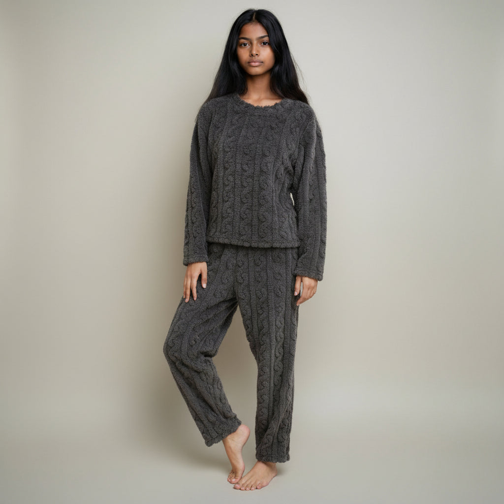 VELMA | CABLE FLEECE LOUNGE SET